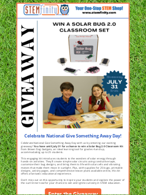 STEMfinity - Celebrate National Give Something Away Day!