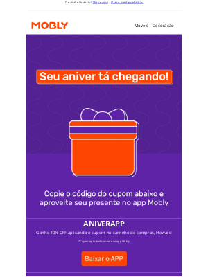 Mobly (Brazil) - Presente adiantado, Howard: 10% OFF 🎁