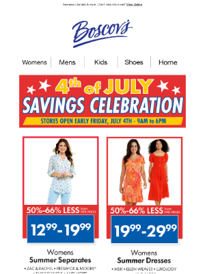 Boscov's - Going Fast! 4th of July Celebration Savings Inside