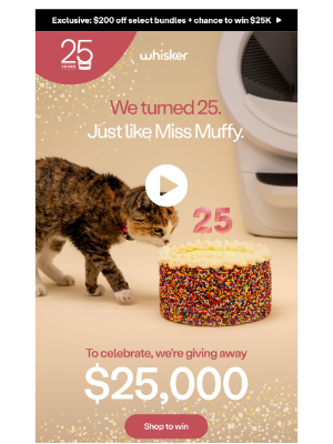 Litter-Robot - We turned 25. Just like Miss Muffy.