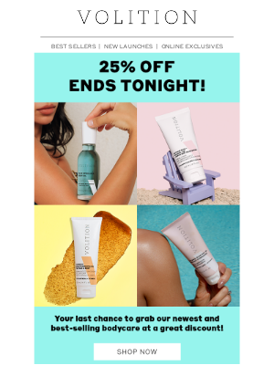 Volition Beauty - ENDS TONIGHT! 25% Off Select Bodycare