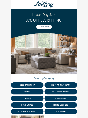 La-Z-Boy - Labor Day Sale → Recliners Starting at $499 ←