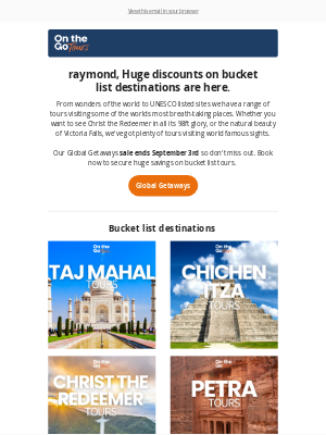 On The Go Tours - Visit Bucket List Destinations for Less🌏