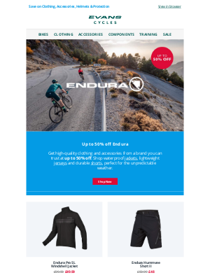 Evans Cycles (UK) - Up to 50% off Endura