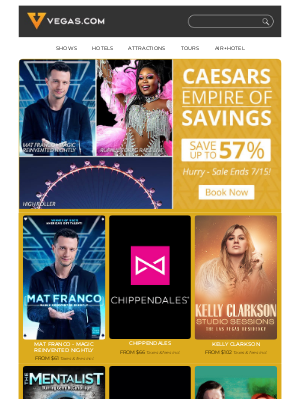 Caesars Entertainment Sale | Shows Up to 57% Off!