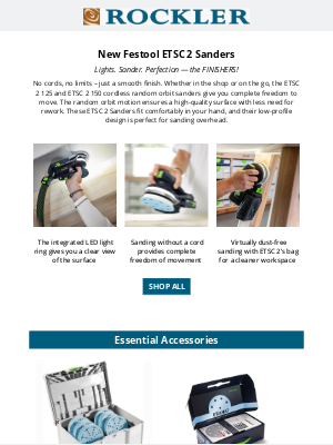 Rockler Woodworking and Hardware - Your New Favorite Sander: Festool ETSC 2