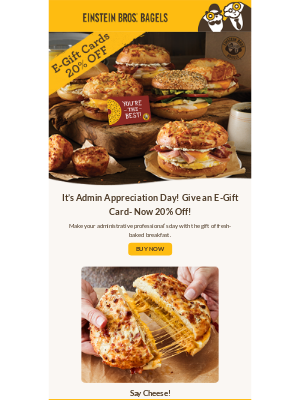 Einstein Bros. Bagels - ✨ 20% off e-gift cards starts NOW ✨