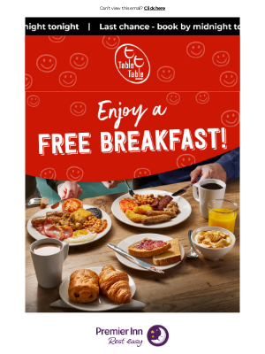 Brewers Fayre (United Kingdom) - ⏰ LAST CHANCE | Claim your FREE breakfast before midnight!​