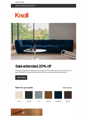 Knoll - Extra time to save 20%