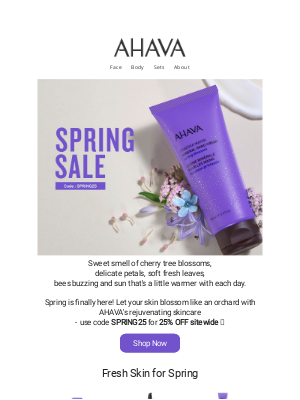 AHAVA - 25% Off Fresh Skin for Spring