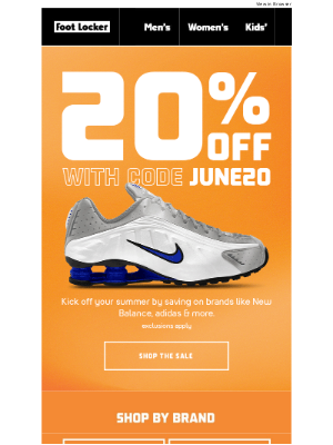 Foot Locker - Our 20% off sale ends soon!