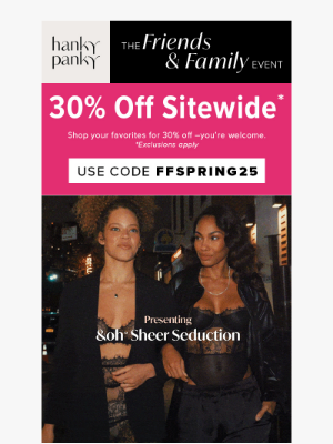 Hanky Panky - 30% Off Lingerie For Nights Out (Or In)