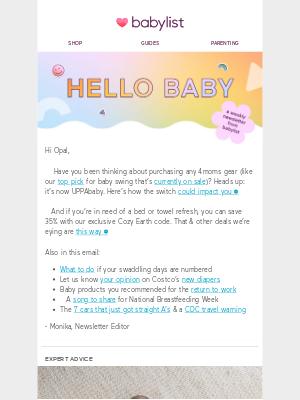 Babylist - Kirkland diaper thoughts? 💭 & a 4moms FYI