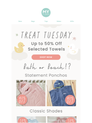 My 1st Years (United Kingdom) - Treat Tuesday: Up to 50% Off Towels 💧