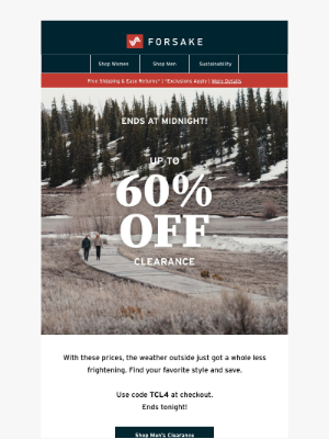 Forsake - UP TO 60% OFF | Winter Clearance Event