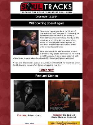 SoulTracks, LLC - Will Downing does it again, plus Al Green is back with new music