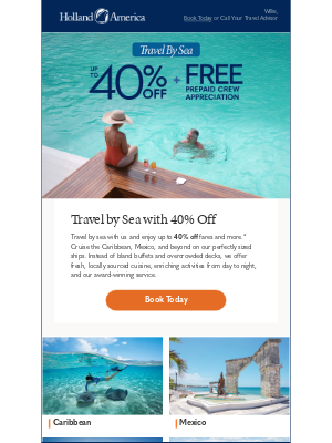Holland America Line - Save on cruises to the Caribbean, Mexico & beyond