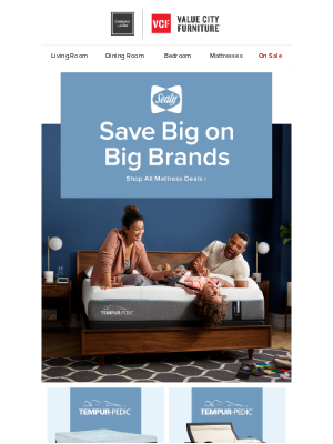 Value City Furniture - BIG-name mattresses—up to $400 off!