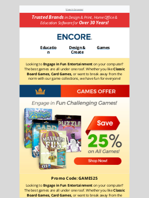 Encore - Encore Games Special Offer!