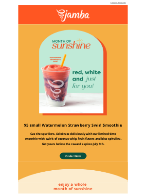 Jamba Juice - New Sunshine Offer ☀️