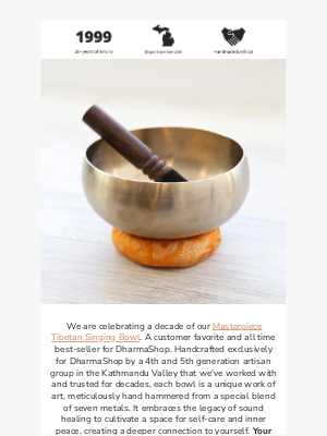 DharmaShop - 10 Years Of Masterpiece Tibetan Singing Bowl 🙏