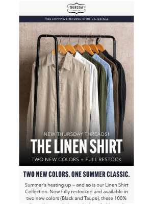 Thursday Boot Company - New Thursday Threads: Linen Shirts!