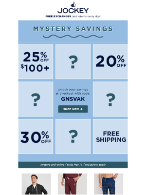 Jockey - 😊 Unbeatable prices! Mystery savings are a click away!