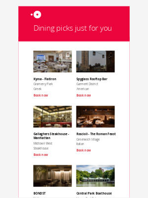OpenTable - New recommendations for casey