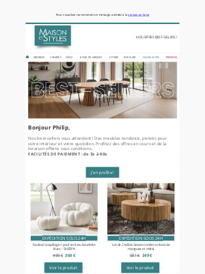 Maison et Styles (France) - Nos best-sellers du moment !