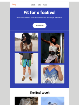 Etsy - Festival season is upon us