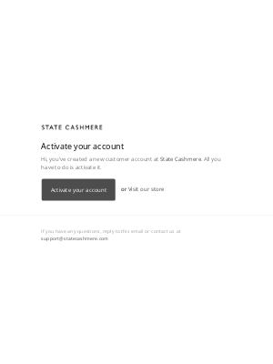 statecashmere - Customer account activation
