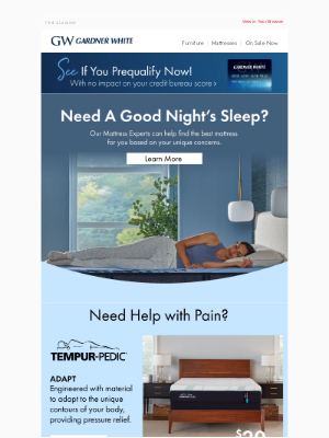 Gardner-White - Need a good night’s sleep? We can help!