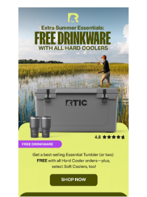 RTIC Outdoors - Buy ANY Hard Cooler, Get FREE Drinkware