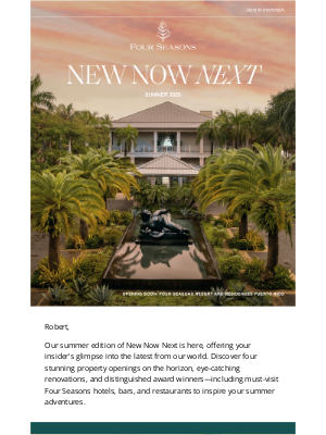 Four Seasons Hotels and Resorts - Lawrence, see our new openings, redesigns, and sought-after destinations