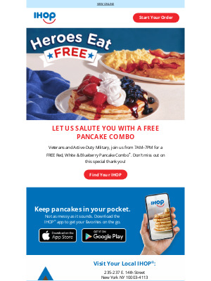 IHOP - 🇺🇸Veterans Eat Free Today at IHOP!