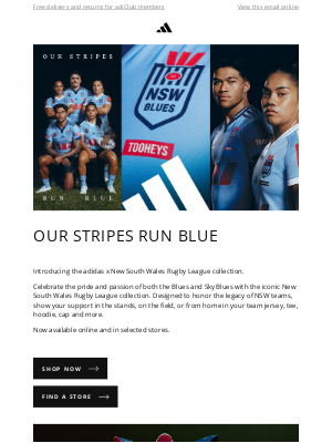 Adidas Australia - OUR STRIPES RUN BLUE