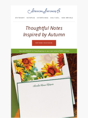 American Stationery - 🌻 Add graceful touches of autumn to your writing desk