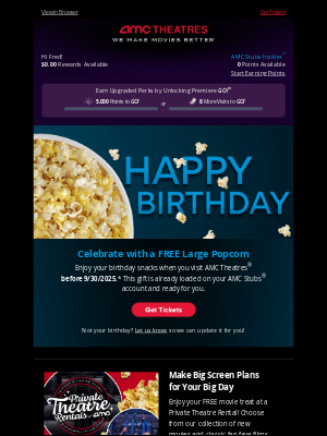 AMC Theatres - 🎂 Happy Birthday, Fred!