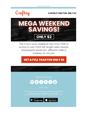 Craftsy - This offer’s too good not to keep it going!