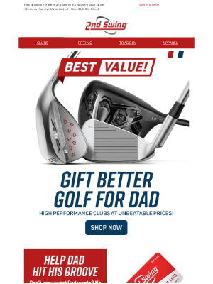 2nd Swing Golf - Gift Better Golf for Dad this Father's Day ⛳ Unbeatable Club Prices, Gift Cards & More