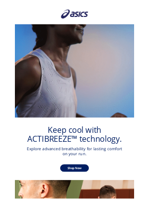 ASICS (UK) - Keep cool with ACTIBREEZE™ technology.