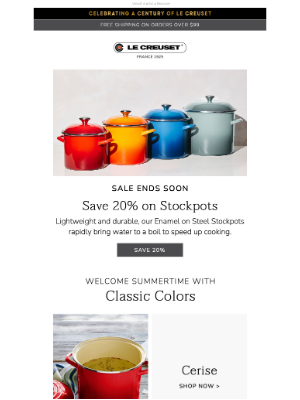 Le Creuset - Save 20% on Stockpots – Stock up Today!