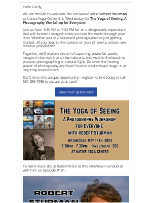 NATIVE YOGA CENTER - Robert Sturman Workshop Wednesday