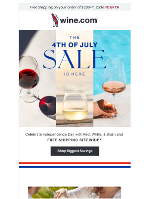 Wine - Sitewide FREE SHIPPING for the 4th of July!