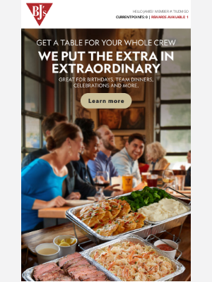 BJs Restaurants - We saved you a REALLY big table.
