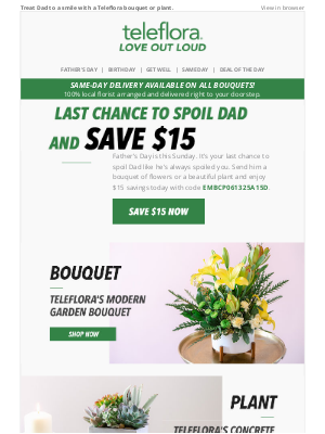 TeleFlora - Re: Your Father's Day Order