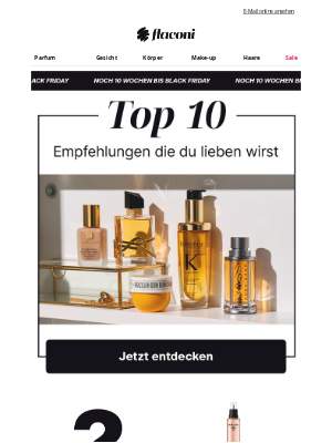 Flaconi (Germany) - 10 Wochen bis Black Friday – deine 10 Beauty-Must-haves 🎁