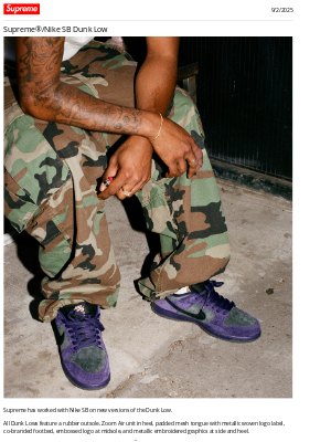 Supreme - Supreme®/Nike SB Dunk Low