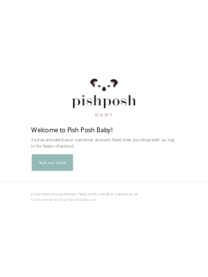 PishPoshBaby - Customer account confirmation