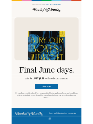 Book of the Month - Last call for June books.